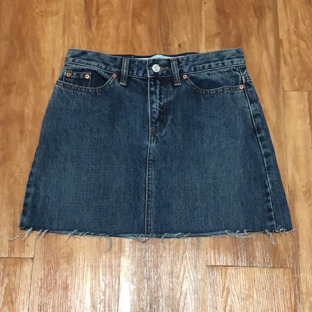 Gap Jeans Frayed Jean Skirt Size 1 (Juniors)